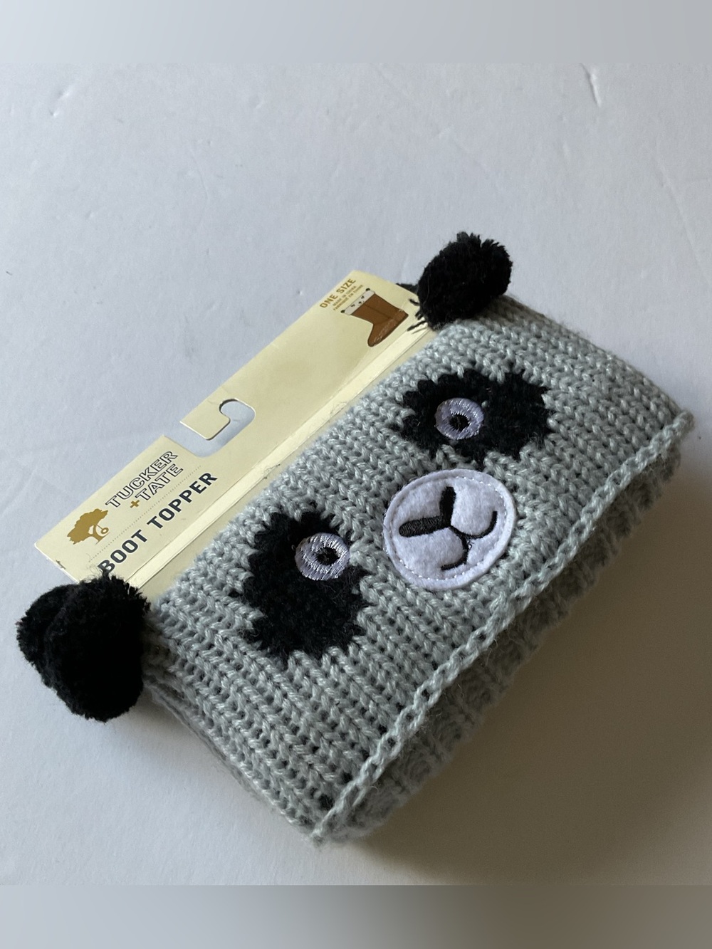 TUCKER + TATE KIDS PANDA KNIT BOOT TOPPERS ONE PAIR NWT
